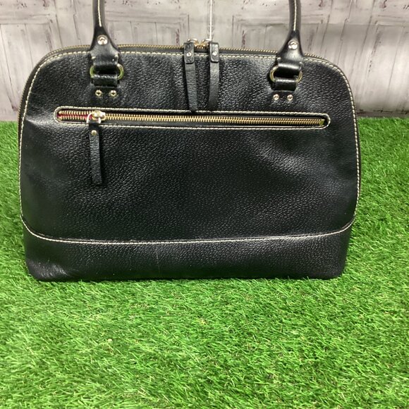 Kate Spade Black Leather Dome Satchel Handbag - Picture 5 of 16
